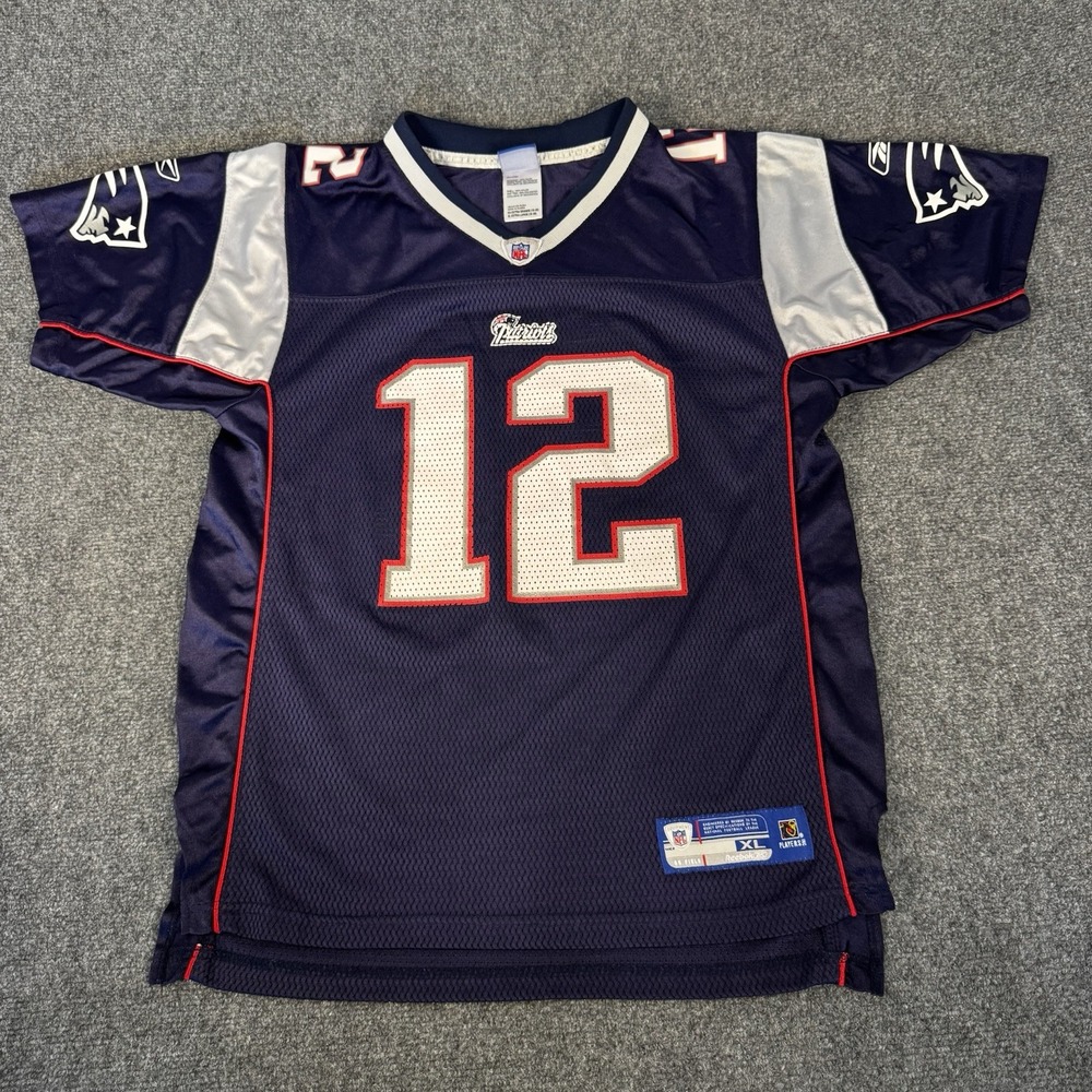 VTG Reebok Tom Brady New England Patriots Jersey Youth XL 18-20 NFL Football
